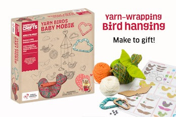 Yarn birds baby mobile
