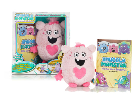pink Snuggle Monster with book