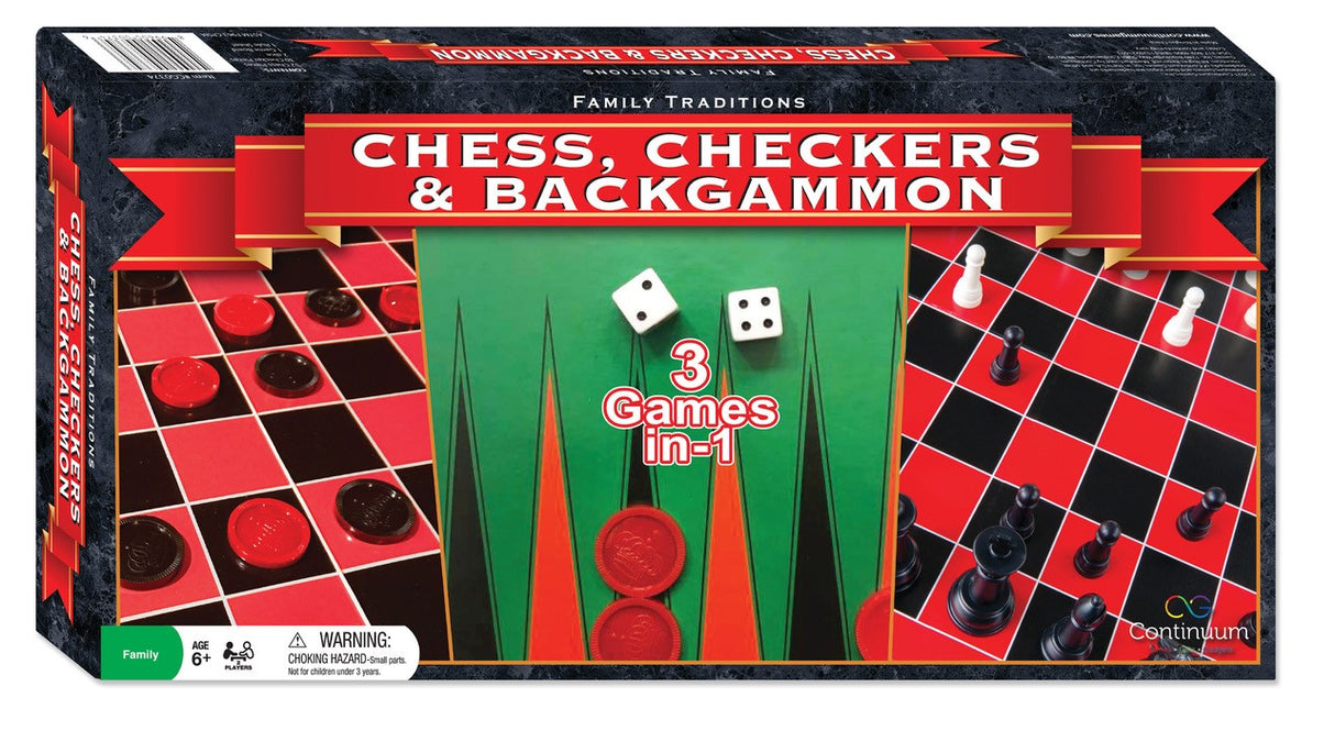 Checkers, Chess and Backgammon set - Family Traditions