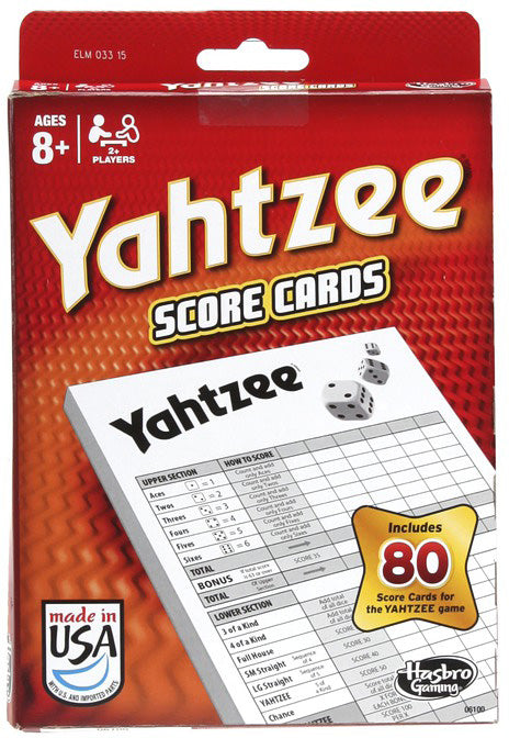 Yahtzee Score Pad