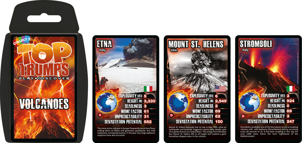 Volcanoes Top Trumps Continuum Games