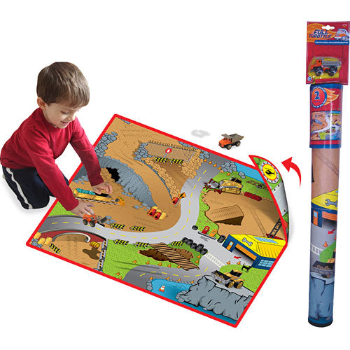 Full Throttle™ Construction Zone 2-Sided Playmat w/ 1 Car