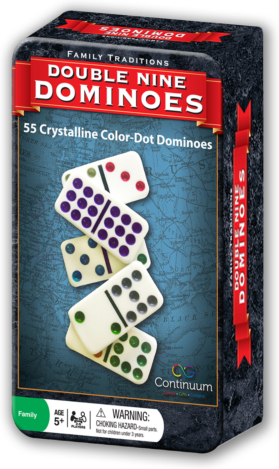 Family Traditions Double 9 Dominos tin