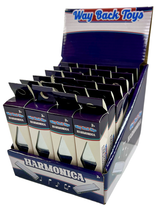 Way Back Toy disply of 24 harmonicas