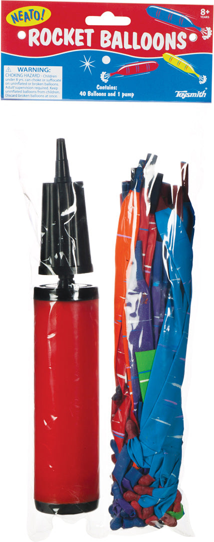 40PC ROCKET BALLOON W/ PUMP